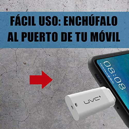 Esterilizador con luz UV - Esterilizador UV iPhone - Desinfección en 10 segundos - Elimina 99,9% de Virus y Bacterias - No Necesita Batería - Bajo Consumo - Color Negro