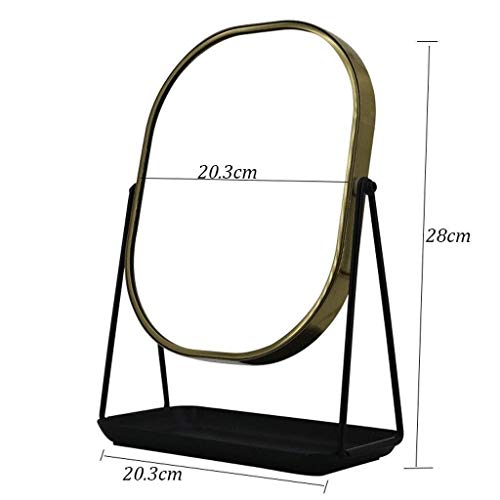 Estilo Nórdico De Escritorio De Alta Definición De La Belleza Del Maquillaje Del Espejo Del Espejo De Escritorio Con Espejos De Maquillaje Hierro Forjado Base De Almacenamiento Cosmética Espejo De Alt