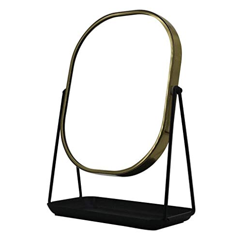 Estilo Nórdico De Escritorio De Alta Definición De La Belleza Del Maquillaje Del Espejo Del Espejo De Escritorio Con Espejos De Maquillaje Hierro Forjado Base De Almacenamiento Cosmética Espejo De Alt