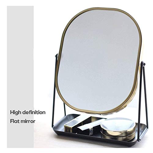 Estilo Nórdico De Escritorio De Alta Definición De La Belleza Del Maquillaje Del Espejo Del Espejo De Escritorio Con Espejos De Maquillaje Hierro Forjado Base De Almacenamiento Cosmética Espejo De Alt