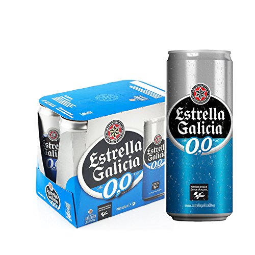 Estrella Galicia Cerveza 00 - Pack de 6 latas x 33 cl