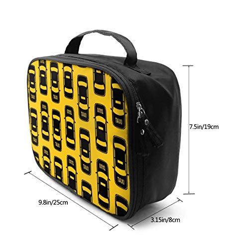 Estuche de viaje negro para taxi trafico en amarillo, para maquillaje, cosméticos, bolsa de almacenamiento portátil para cosméticos, brochas de maquillaje, joyas, accesorios digitales