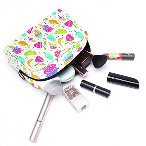 Estuche organizador portátil para maquillaje de dulces postres helados y frutas, para viajes, tren de maquillaje, cosméticos, bolsa de almacenamiento