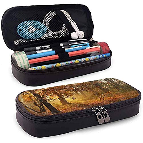 Estuche para lápices, Estuche para lápices, Estuche para lápices, Gran capacidad Ranura para lápices Otoño Misty Autumnal Forest 20cm * 9cm * 4cm