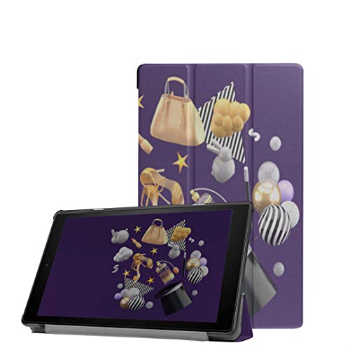 Estuche para Tableta Fire HD 8 (Lanzamiento 2018/2017/2016), Bolsos Lápiz Labial Tacones Altos Perfume Flying Case Cover con Auto Wake/Sleep