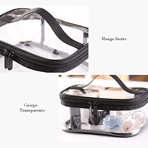 Estuche Transparente de Maquillaje Bolsa Práctica para Guardar Utensilios Cosméticos Make-up Pounches PVC Grueso Suave