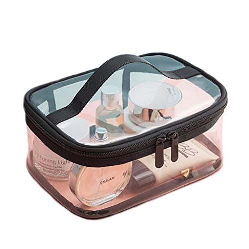 Estuche Transparente de Maquillaje Bolsa Práctica para Guardar Utensilios Cosméticos Make-up Pounches PVC Grueso Suave
