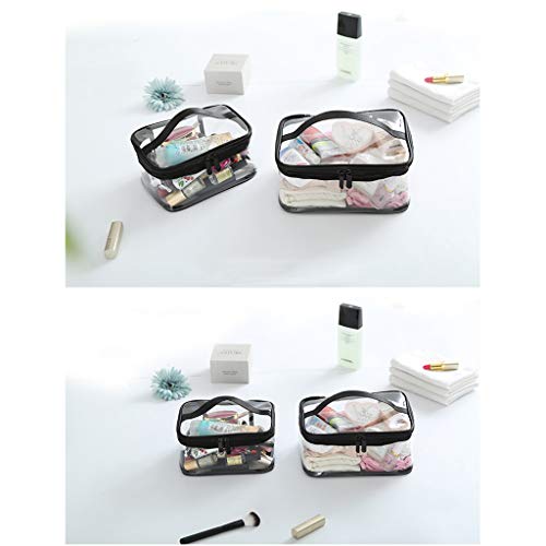 Estuche Transparente de Maquillaje Bolsa Práctica para Guardar Utensilios Cosméticos Make-up Pounches PVC Grueso Suave
