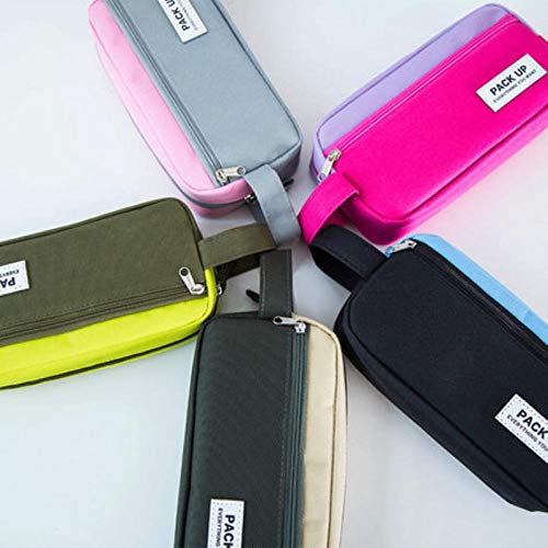 Estuches Negro Portabl Contraste Color Lienzo Lápiz Bolsa Papelería Organizador De Almacenamiento Bolsa Útiles Escolares Premio Para Estudiantes Estuche Para Lápices Bolsa De Cosméticos