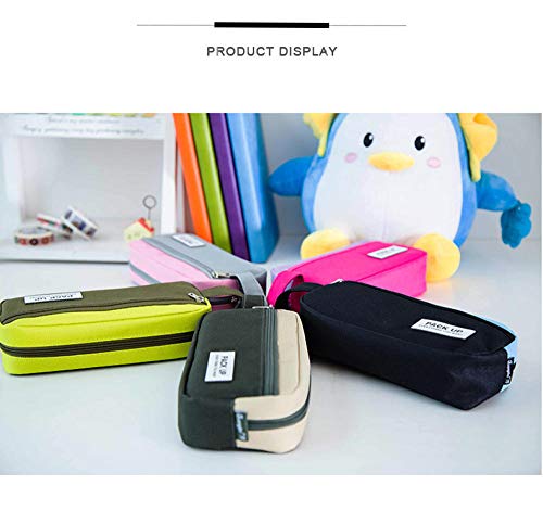 Estuches Negro Portabl Contraste Color Lienzo Lápiz Bolsa Papelería Organizador De Almacenamiento Bolsa Útiles Escolares Premio Para Estudiantes Estuche Para Lápices Bolsa De Cosméticos