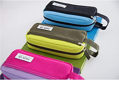 Estuches Púrpura Portabl Contraste Color Lienzo Lápiz Bolsa Papelería Almacenamiento Organizador Bolsa Útiles Escolares Premio Para Estudiantes Estuche Para Lápices Bolsa De Cosméticos