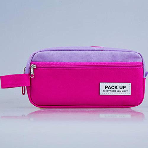 Estuches Púrpura Portabl Contraste Color Lienzo Lápiz Bolsa Papelería Almacenamiento Organizador Bolsa Útiles Escolares Premio Para Estudiantes Estuche Para Lápices Bolsa De Cosméticos