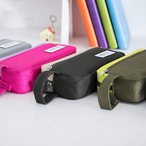 Estuches Púrpura Portabl Contraste Color Lienzo Lápiz Bolsa Papelería Almacenamiento Organizador Bolsa Útiles Escolares Premio Para Estudiantes Estuche Para Lápices Bolsa De Cosméticos