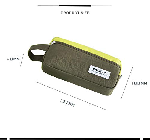 Estuches Verde Portabl Contraste Color Lienzo Lápiz Bolsa Papelería Almacenamiento Organizador Bolsa Útiles Escolares Premio Para Estudiantes Estuche Para Lápices Bolsa De Cosméticos