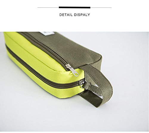 Estuches Verde Portabl Contraste Color Lienzo Lápiz Bolsa Papelería Almacenamiento Organizador Bolsa Útiles Escolares Premio Para Estudiantes Estuche Para Lápices Bolsa De Cosméticos
