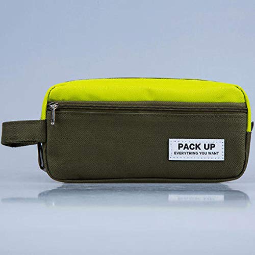 Estuches Verde Portabl Contraste Color Lienzo Lápiz Bolsa Papelería Almacenamiento Organizador Bolsa Útiles Escolares Premio Para Estudiantes Estuche Para Lápices Bolsa De Cosméticos