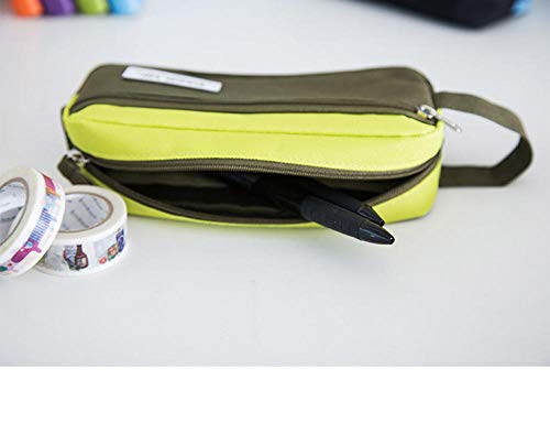 Estuches Verde Portabl Contraste Color Lienzo Lápiz Bolsa Papelería Almacenamiento Organizador Bolsa Útiles Escolares Premio Para Estudiantes Estuche Para Lápices Bolsa De Cosméticos