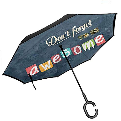 ETGeed Paraguas invertido de Mosaico invertido Azulejo Talavera Paraguas Tradicional