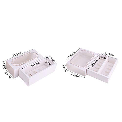 Etiger - Caja de macarrones, 10 piezas de accesorios para hornear, caja de regalo macarons con ventana para macarons pasteles, postres, galletas, etc., No nulo, como se muestra en la imagen, Small