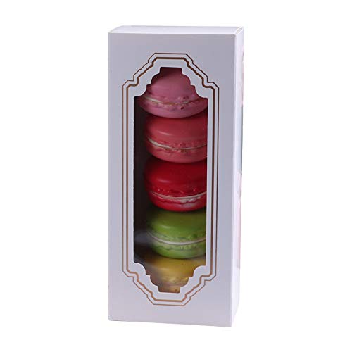 Etiger - Caja de macarrones, 10 piezas de accesorios para hornear, caja de regalo macarons con ventana para macarons pasteles, postres, galletas, etc., No nulo, como se muestra en la imagen, Small
