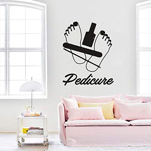 Etiqueta engomada de la ventana de pedicura salón de uñas estudio manicurista vinilo calcomanía de pared logotipo de pedicura cartel de pared extraíble decoración del hogar calcomanía A6 42x53cm