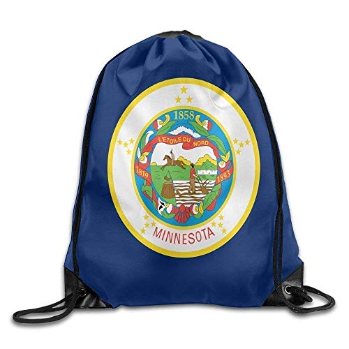 Etryrt Mochilas/Bolsas de Gimnasia,Bolsas de Cuerdas, Flag of Minnesota Personalized Gym Drawstring Bags Travel Backpack Tote School Rucksack