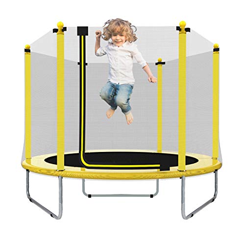 EUR POINT Trampolín para niños de 150 cm con recinto de Seguridad, resortes de Alta Resistencia de 36 Piezas - trampolín Ideal para el jardín para el Regalo de cumpleaños de los niños