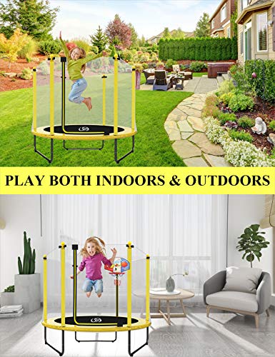 EUR POINT Trampolín para niños de 150 cm con recinto de Seguridad, resortes de Alta Resistencia de 36 Piezas - trampolín Ideal para el jardín para el Regalo de cumpleaños de los niños