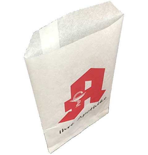 Euro Pack Wrapping Solutions evvs 1000 con Logo Impresa y Bolsas de Papel 100% Reciclado Farmacia identificadas 12 cm x 21,5 cm