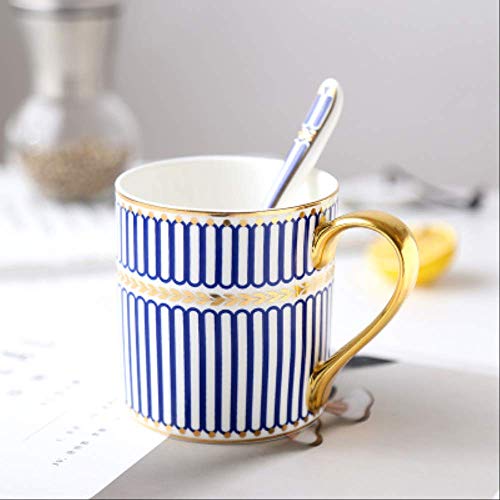European Ceramic Bone China Taza Cerámica Oro 380ml Gran Capacidad Copa Europea De Café Marca Taza Caja De Regalo 380ml 3