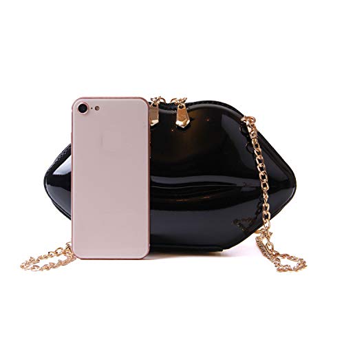 EVEOUT Bolso de Noche Para Mujer Con Labios Rojos Sexy Embrague de Fiesta Bolso Bandolera con Bandolera