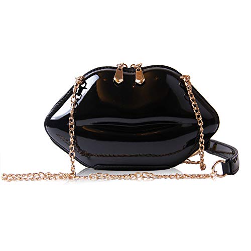 EVEOUT Bolso de Noche Para Mujer Con Labios Rojos Sexy Embrague de Fiesta Bolso Bandolera con Bandolera