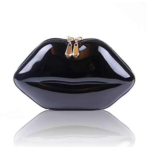 EVEOUT Bolso de Noche Para Mujer Con Labios Rojos Sexy Embrague de Fiesta Bolso Bandolera con Bandolera