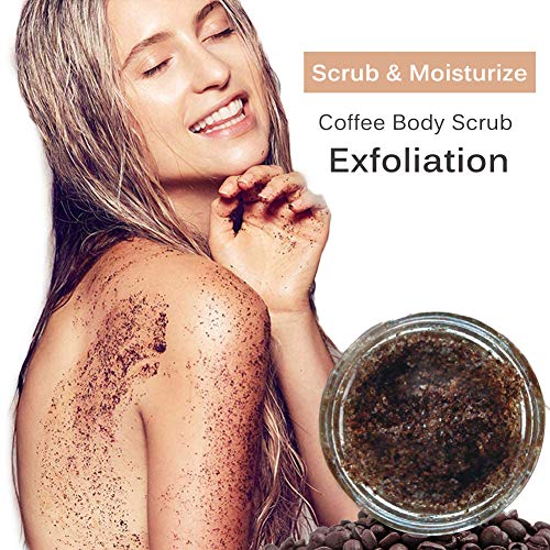 Exfoliante Corporal,Exfoliante de Café,Exfoliante Natural,Body Scrub,Exfoliante Corporal de Café Para Exfoliar la Piel Alisadora,Anticelulítica, Reducir los Poros Purificar las Espinillas del Acné