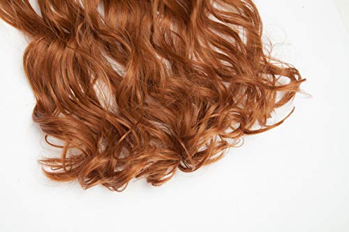 Extensión de cabello con hilo invisible Rizado ondulado falso Largo 50cm Banda Uncia Peso 105g Alambre en extensiones de cabello sin clip - Auburn