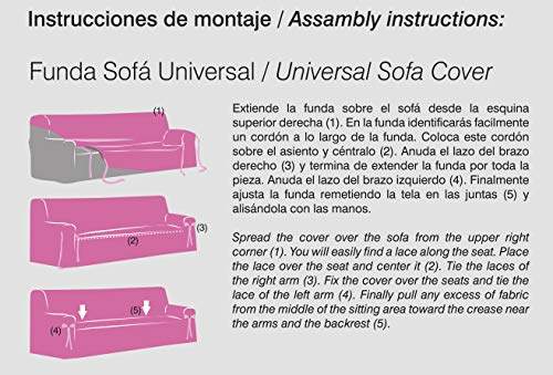 Eysa Levante Funda de sofá, Algodón, Agua Marina, 3 PLAZAS