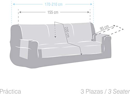 Eysa Levante Funda de sofá, Algodón, Agua Marina, 3 PLAZAS