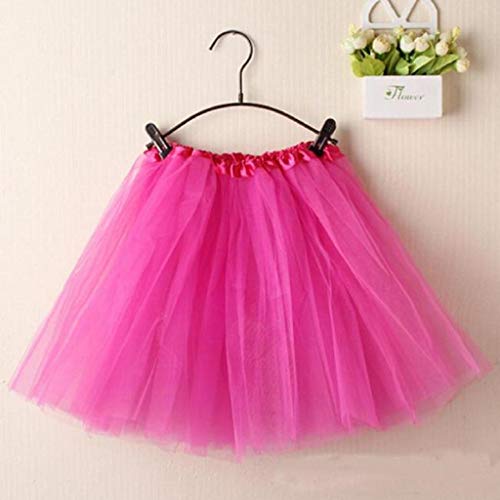 Falda de Tutu Mujer,SHOBDW Pettiskirt Sólido de Gasa Plisada Falda Corta Vestidos De Baile Rendimiento De Disfraces Regalo De Cumpleaños Adulto Mini Tutu Dancing Skirt(Rosa)
