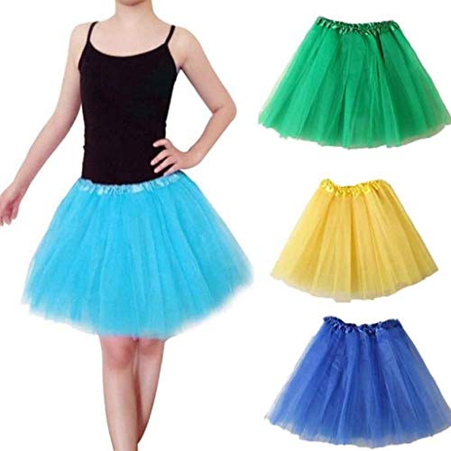 Falda de Tutu Mujer,SHOBDW Pettiskirt Sólido de Gasa Plisada Falda Corta Vestidos De Baile Rendimiento De Disfraces Regalo De Cumpleaños Adulto Mini Tutu Dancing Skirt(Rosa)