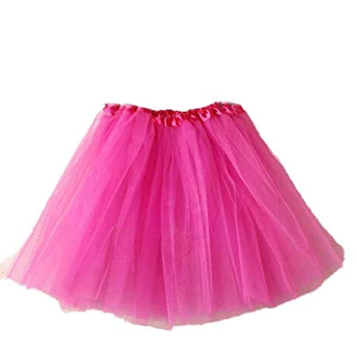 Falda de Tutu Mujer,SHOBDW Pettiskirt Sólido de Gasa Plisada Falda Corta Vestidos De Baile Rendimiento De Disfraces Regalo De Cumpleaños Adulto Mini Tutu Dancing Skirt(Rosa)