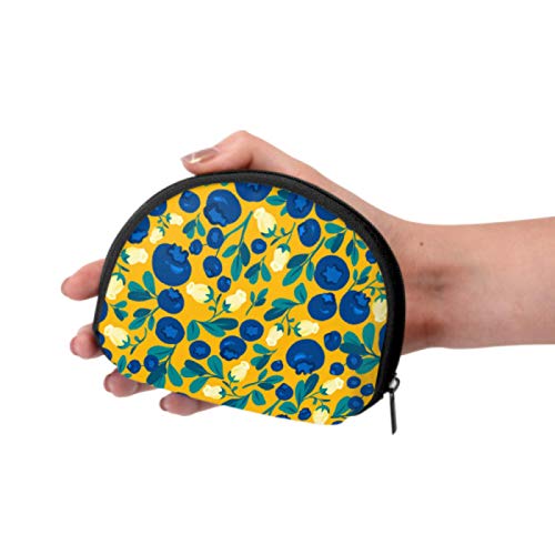 Fancy Coin Purse Blueberry Fresh Fruit Fashion Monedero Monedero con Cremallera Monedero Llavero con Cremallera Mini Bolsas de Maquillaje cosmético para Mujeres Niñas Regalos y Decoraciones de Fiesta