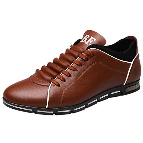 Fannyfuny_Zapatos para Hombre Zapatos Casuales Zapatillas Running Hombre Zapatillas Deportivas de Cordones Aire Libre y Deporte Transpirables Casual Zapatos Gimnasio Correr Sneakers (48, marrón)