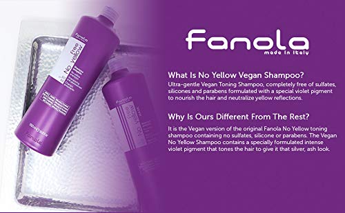 Fanola Oficial, No Yellow Vegana Champú (350ml)