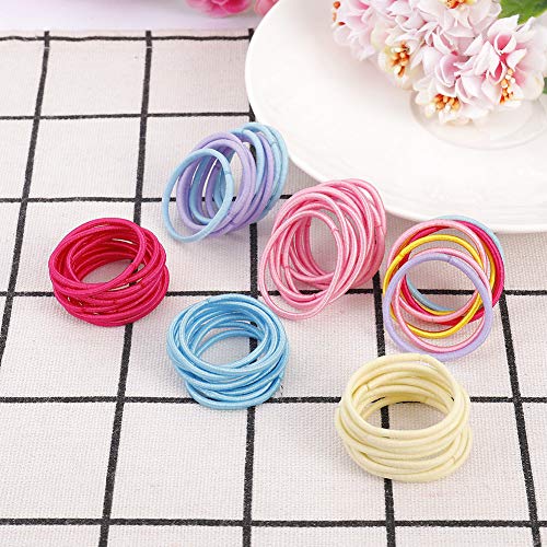 fanshiontide 200 piezas Lazos para el Cabello del Bebé,Bandas de Pelo Multicolores,Elásticas Pequeñas Gomas para el Pelo,Accesorios para el Cabello para Niños Bebés