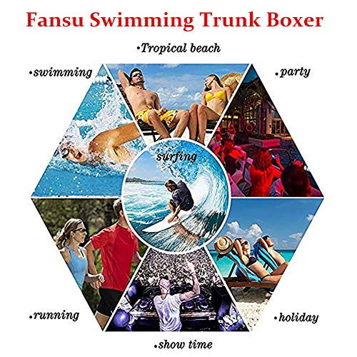 Fansu Bañadores de Natación Hombre Boxeador, Transpirable Pantalones Trajes de Baño Cortos Slip De Playa Piscina Bañadores Secado Rápido Playa Surf Corriendo (M,Azul)