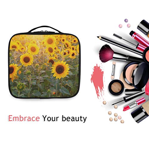FANTAZIO Bolsa de maquillaje refrescante girasol para maquillaje, organizador de maquillaje
