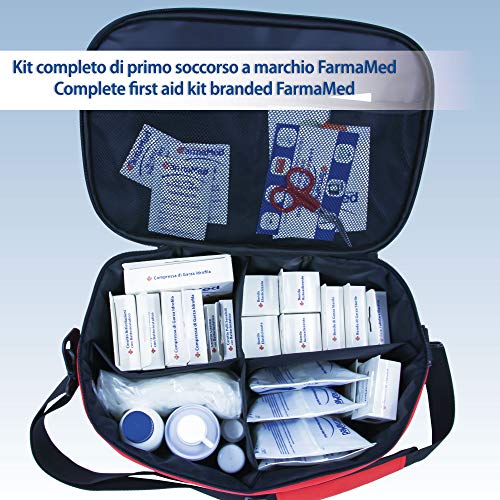FARMAMED Botiquín de Primeros Auxilios 250 piezas para llenar una bolsa médica deportiva, Para Hogar, Oficina, Deportes, Emergencias, Camping (bolsa excluida)