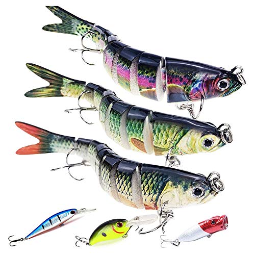 Fauge Se？Uelos de Pesca Realistas Topwater 8 Segmentos Swimbait Se？Uelos Artificial Multi Articulado Swimbaits Conjunto de Cebo Duro