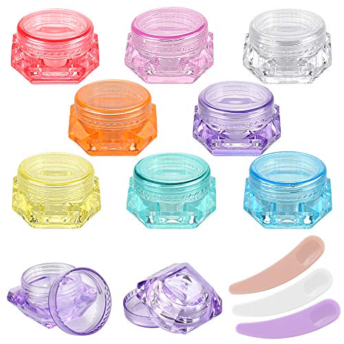 FAVENGO 40 Pcs Tarros Cosmética 5g Envase de Maquillaje en Forma de Diamante Tarros Cosmeticos Botes Vacios para Cremas Frascos Cosmetica Viaje para Cremas, Pomadas, Uñas, Ojos + 3 Mini Espátulas