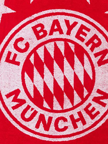 FC Bayern Múnich - Toalla de ducha, diseño con emblema, color rojo y blanco